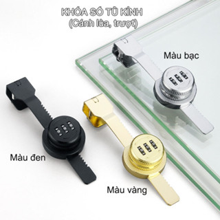 Khóa số tủ kính không khung dày 2-8mm K8307, loại cánh trượt, có nhiều màu tùy chọn