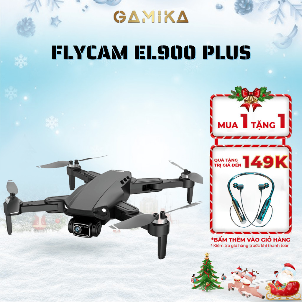 Flycam EL900 PLUS, máy bay điều khiển từ xa, flycam mini với GPS theo dõi, hình ảnh 4K, Quay trở lại điểm cất cánh GD460