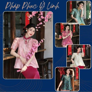   Link mới  Pháp Phục Đi Chùa Gấm Tafta Hoa Vintage Phong Cách Trung Hoa - Pháp Phục Ý Linh - Đồ Đi Chùa - B83 