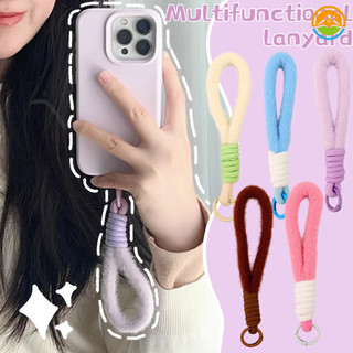 Dây đeo cổ tay dây treo sang trọng mềm mại - Móc khóa dây có thể tháo rời đa chức năng ngăn ngừa mất mát - Dây buộc điện thoại di động đầy màu sắc