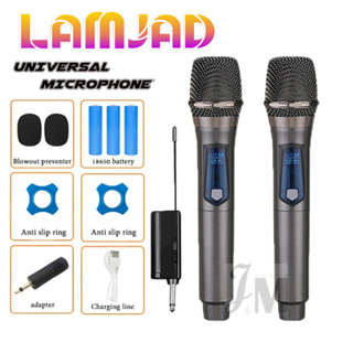   SALE MẠNH Micro không dây  Micro Karaoke năng động cầm tay kép có đầu thu sạc cho bữa tiệc cưới Câu lạc bộ nhà thờ 