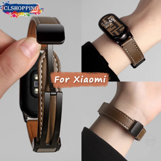 Dây da cho Mi Band 9 8 NFC 9 Active Xiaomi Smart Band 8 Pro Dây đeo khóa từ tính + Vỏ trong suốt cho miband 7 6 5 4 3 Vòng đeo tay Dây đeo cổ tay Redmi Watch 4 5 Band 2 3
