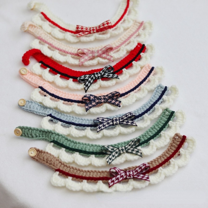 Vòng Cổ Len Đan Dễ Thương Cho Thú Cưng
