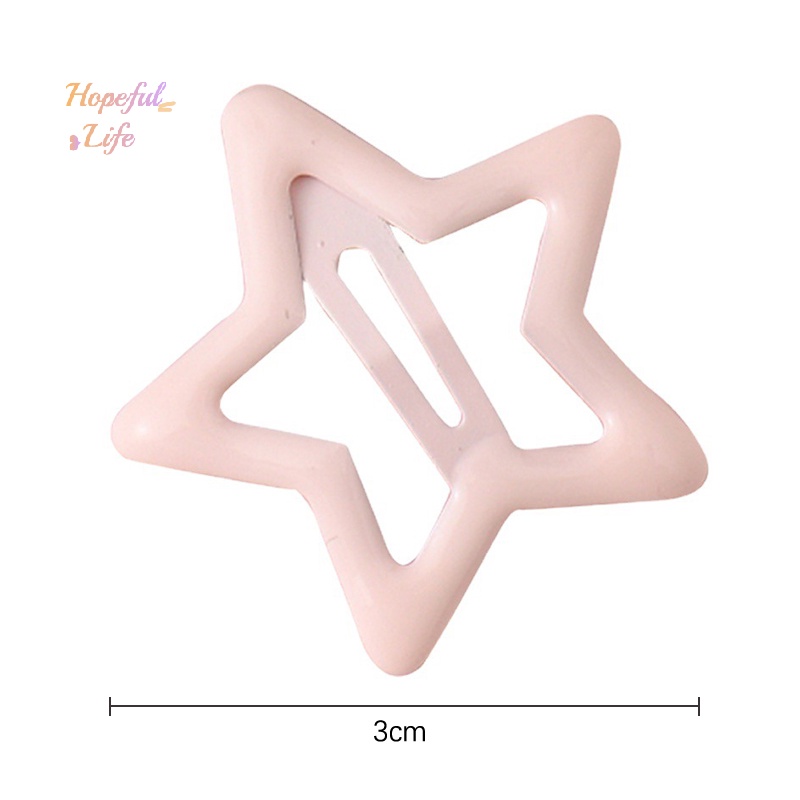 Set 5 Kẹp Tóc Kim Loại Hình Ngôi Sao Năm Cánh Nhiều Màu Sắc Ngọt Ngào Cho Bé Gái