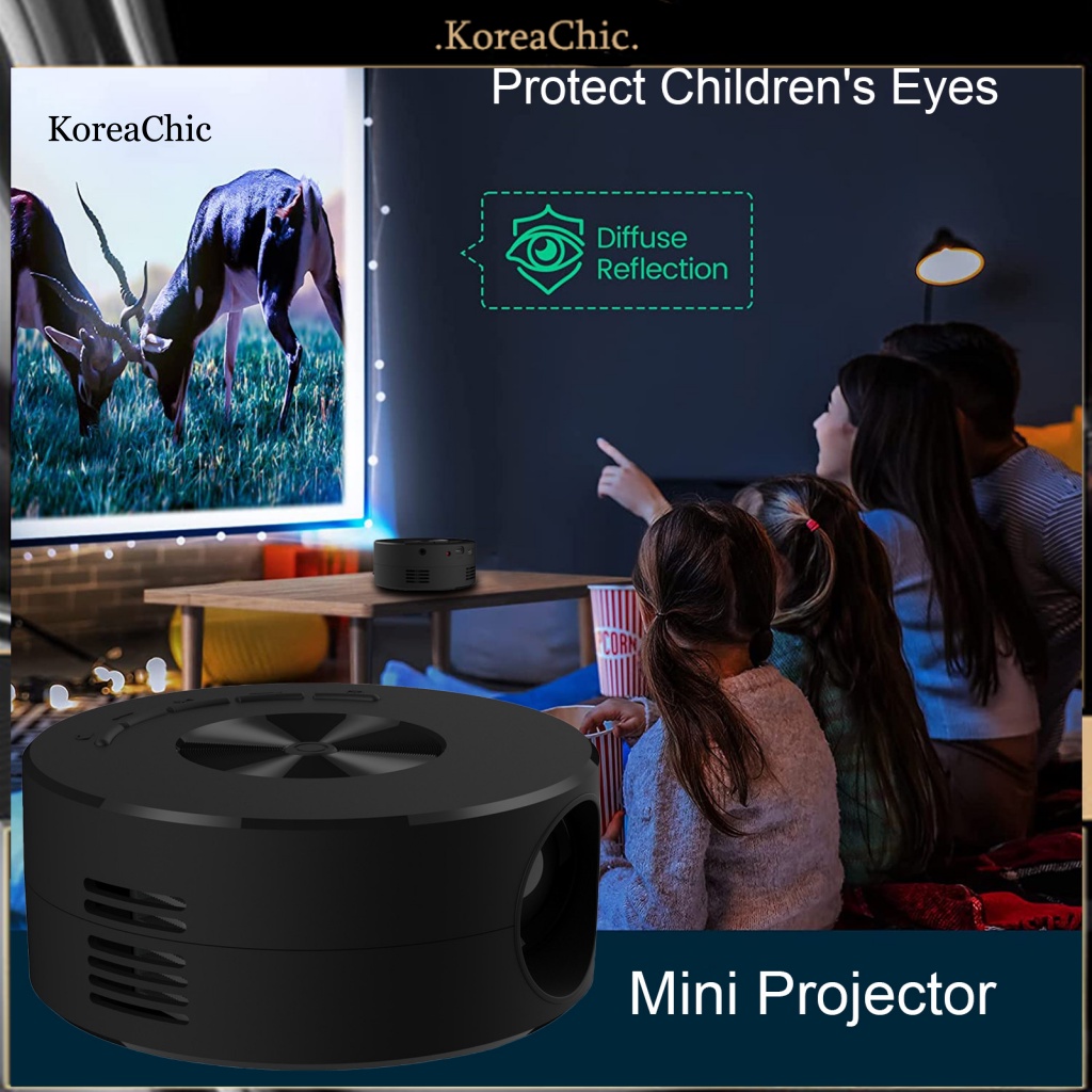 < Koreachic > Máy Chiếu mini yt200 Đa Chức Năng Độ Phân Giải Cao Màn Hình Hiển Thị Trong Suốt Có Đèn led Và Loa usb