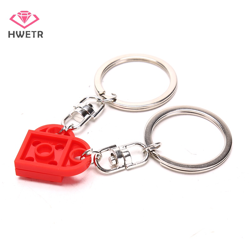 Set 2 Móc Khóa Tình Bạn Hình Viên Gạch Trái Tim Mới