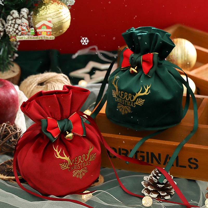 Mới 1 Túi Dây Rút Đựng Quà Giáng Sinh, Đám Cưới, Năm Mới