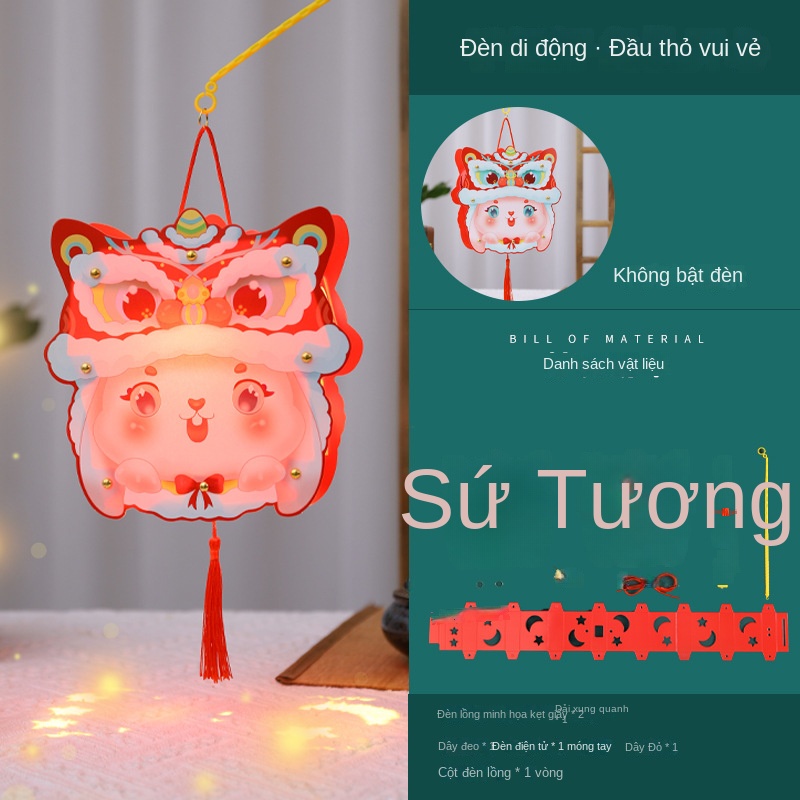 Đèn Lồng Trung Thu Đèn Kelinci Treo Đèn Hoa Tự Bàn Đèn Cung Cấp Nguyên Liệu Làm Thủ Công DIY Trẻ Em Đồ Chơi Tương Tác Gia Đình Quà Tặng Lễ Hội Tặng Trẻ Nhỏ và Bạn Gái
