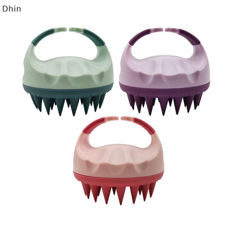 Bàn Chải Gội Đầu Mát Xa Da Đầu Hình Tròn Bằng Silicon Mềm Mại