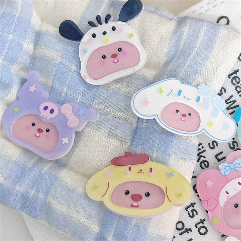 Kawaii Kẹp Tóc Hình sanrio hellokitty kuromi my melody cinnamoroll Pompurin Dễ Thương Làm Quà Tặng Cho Bạn Gái
