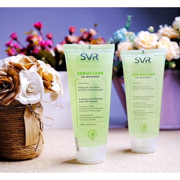 Sữa rửa mặt SVR 200ml 400ml srm dành cho da dầu mụn và da hỗn hợp SVR Sebiaclear Gel Moussant G63