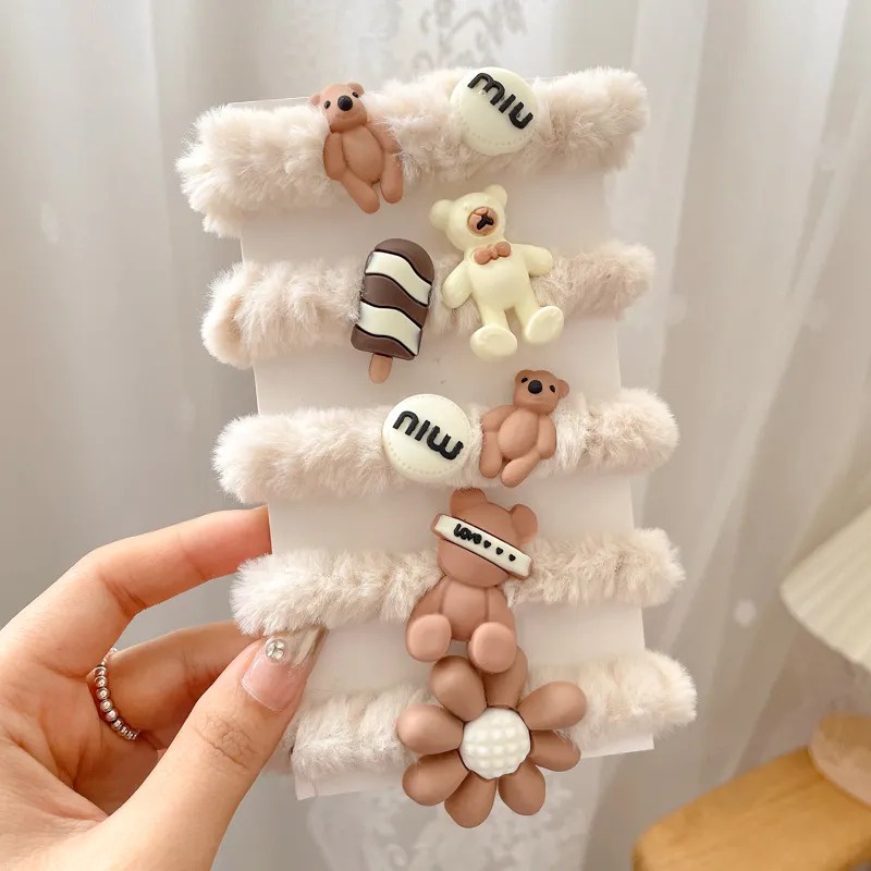 Mới Dây Buộc Tóc Cao Su Co Giãn Bọc Vải Bông Phong Cách Mùa Đông
