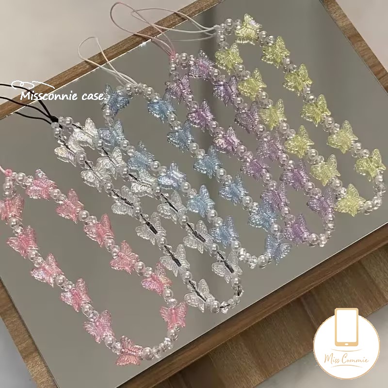 Ốp Điện Thoại Trong Suốt Màu Kẹo Kèm Dây Đeo Chuỗi Hạt diy Cho iphone oppo vivo xiaomi samsung realme