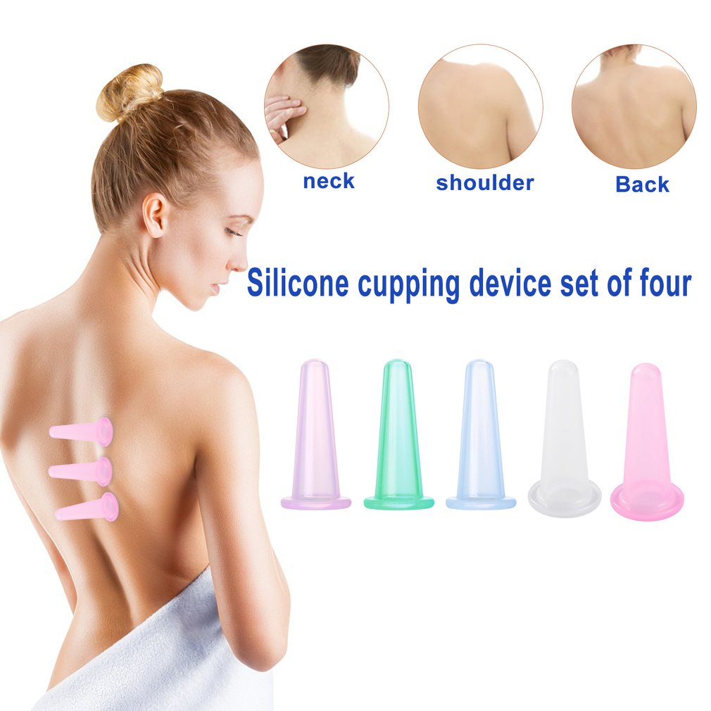 4Pcs Massage Cupping Set Silicone Mini Facial Cups Face Massager Cup