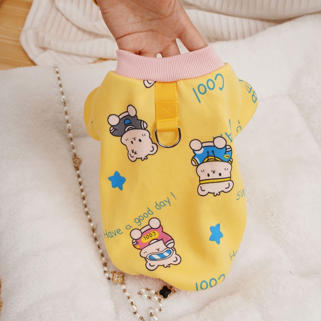 Áo Sweater Dày Hai Lớp Họa Tiết Hoạt Hình Dễ Thương Thời Trang Thu Đông Cho Cún Cưng/	 áo cho chó