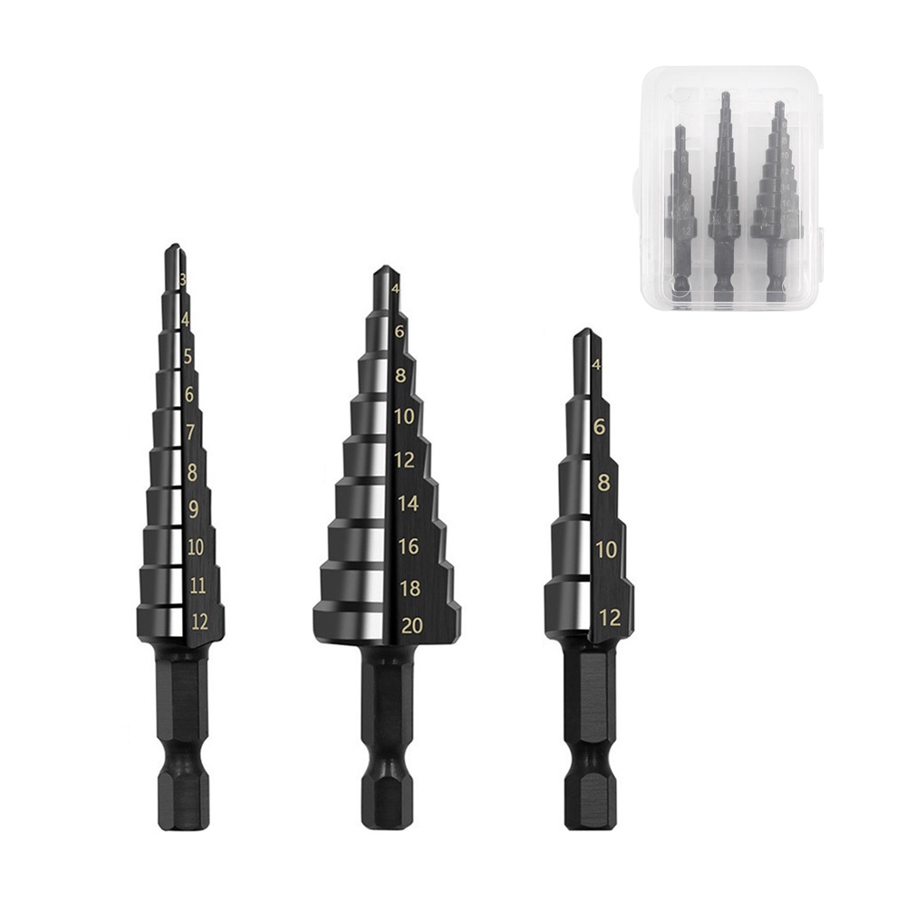 Set 3 Mũi Khoan Lỗ 3-12mm 4-12mm 4-20mm