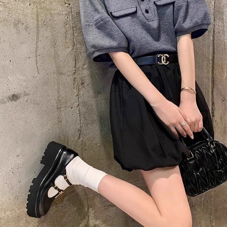 Giày Búp Bê Mũi Tròn Thời Trang Dành Cho Nữ pu