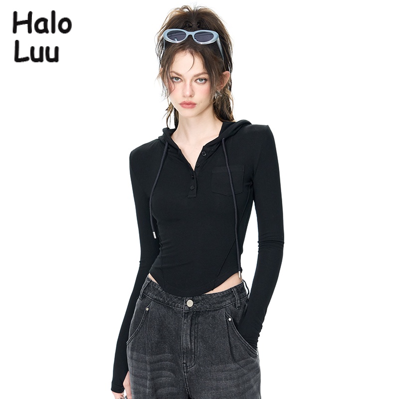 Halo  Luu áo phông áo thun nữ croptop baby tee Thời trang hàn quốc WTX2390AFD 36Z230908