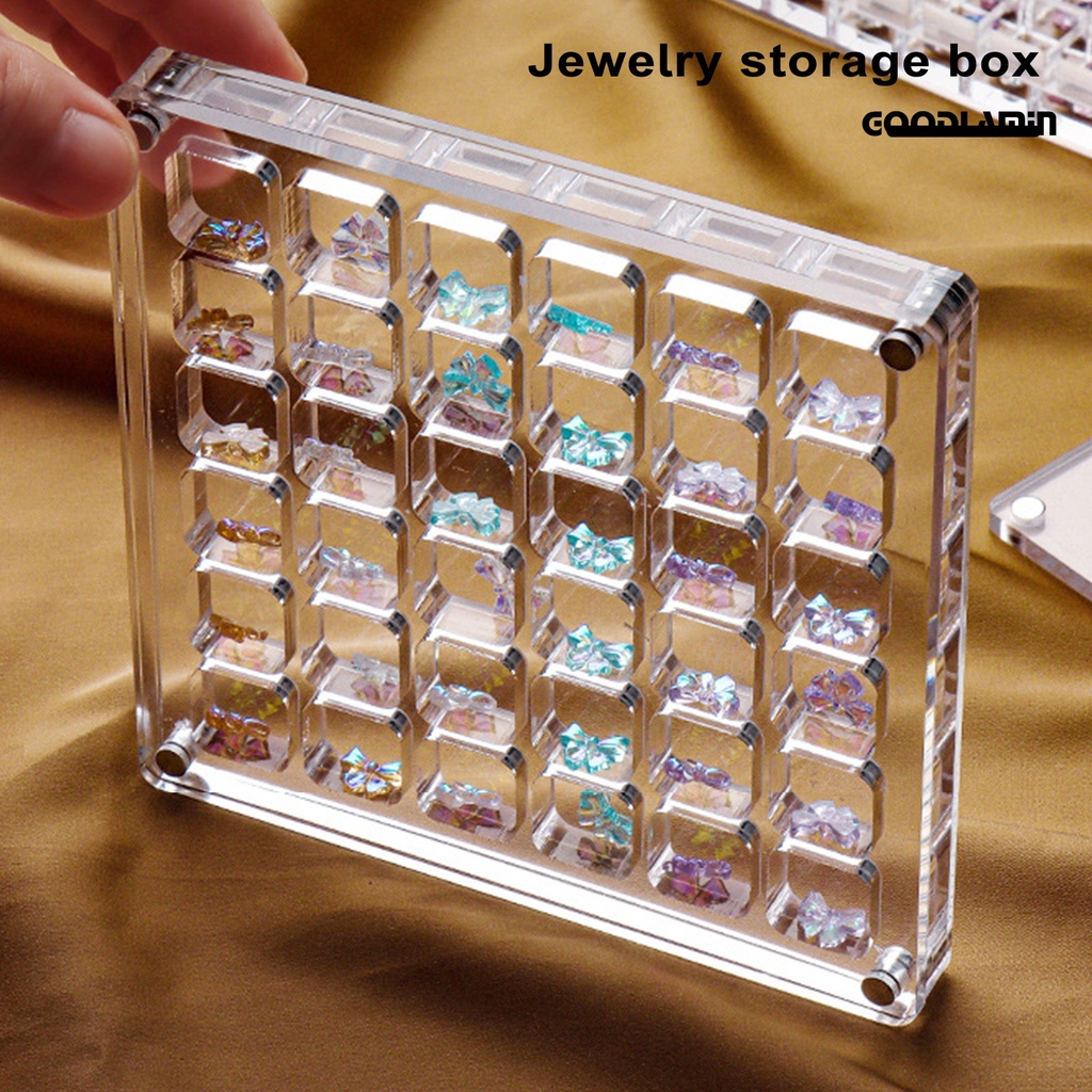 Goodlarxx Hộp Đựng Đá Trang Trí Móng Tay Bằng acrylic Trong Suốt Thân Thiện Với Môi Trường