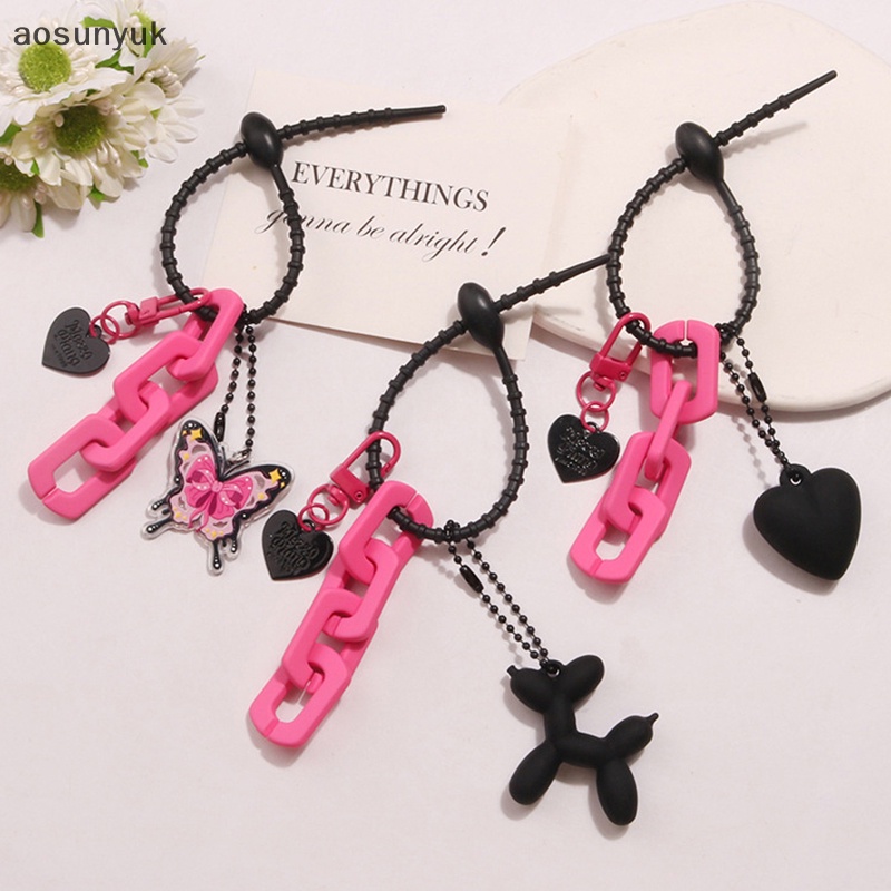 Aosunyuk Móc Chìa Khóa Xe Hơi / Ba Lô / Treo Ba Lô Bằng Nhựa resin Hình Chú Chó / Bướm