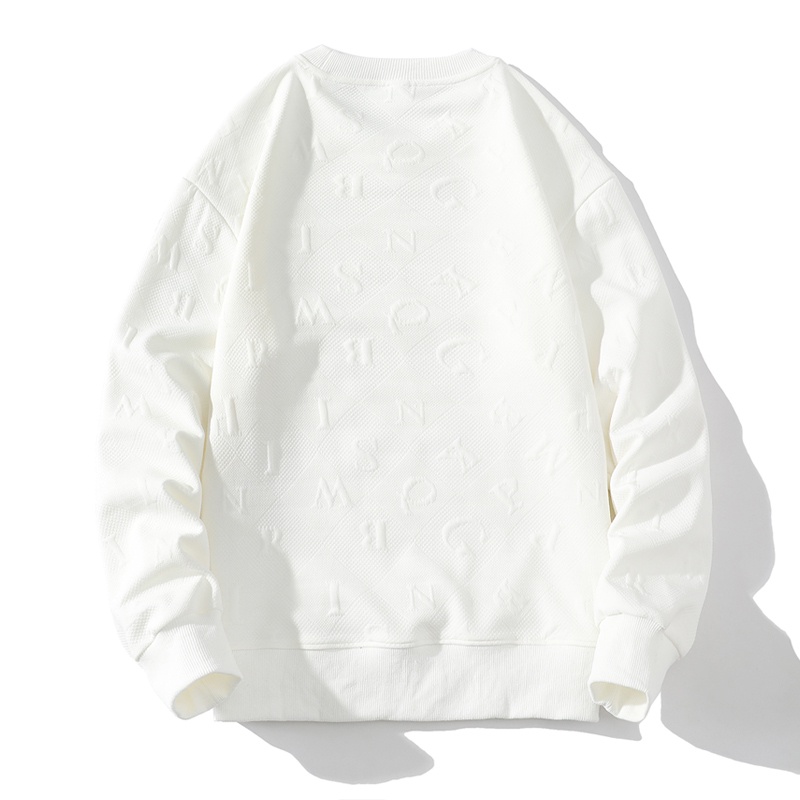 Áo sweater Cổ Tròn Tay Dài Màu Trơn Thời Trang Mùa Thu Cho Nam Giới Có size Lớn