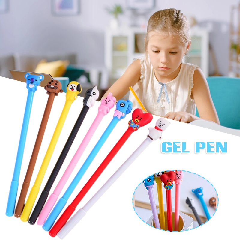 Bút Mực gel In Họa Tiết Hoạt Hình bt21 Dễ Thương Cho Học Sinh