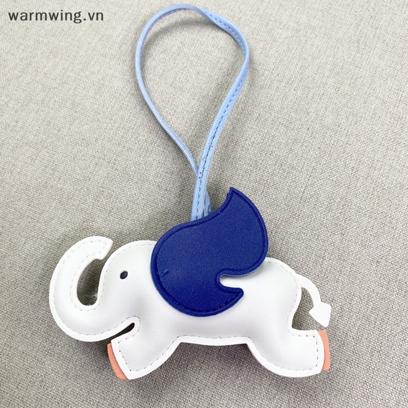 Móc Treo Chìa Khóa Bằng Da pu Hình Chú Voi Có Cánh Ấm Áp Trang Trí Túi Xách Nữ vn