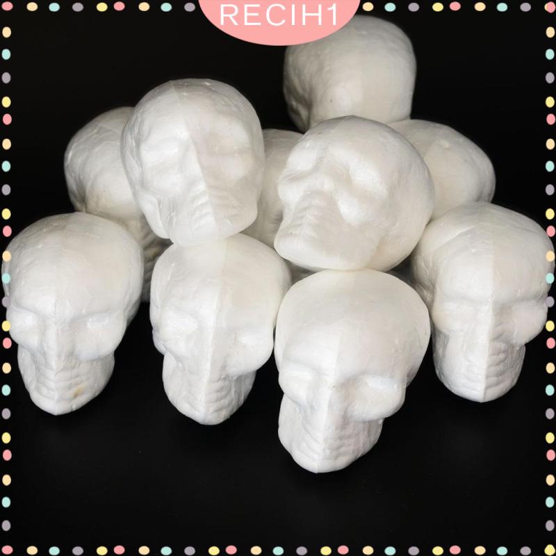 Bộ 10 Miếng Xốp polystyrene Hình Đầu Lâu 55mm Trang Trí halloween