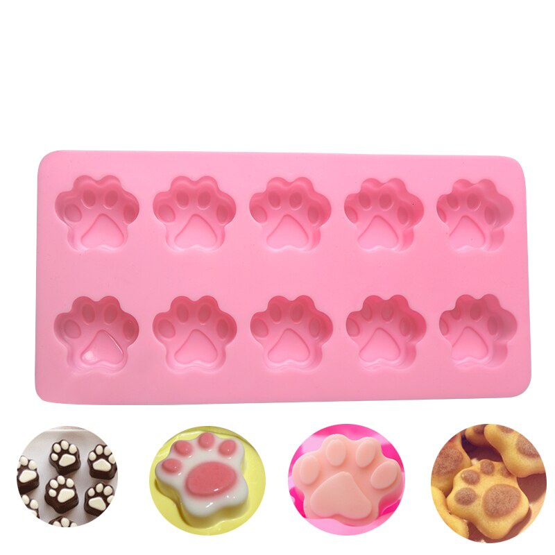 Nóng bán Khuôn silicone làm bánh hình bàn chân chó mèo dễ thương