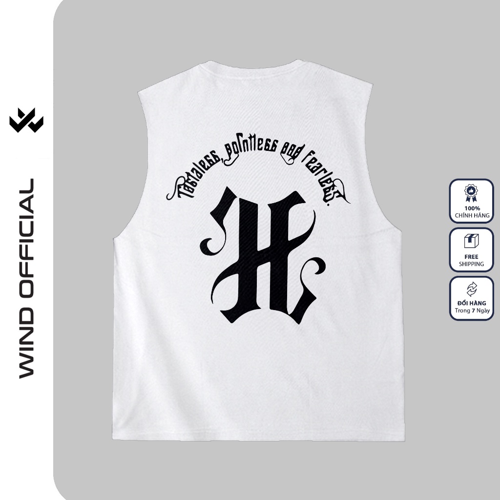 Áo ba lỗ unisex WIIS form rộng sát nách Chữ H tanktop thời trang nam nữ oversize