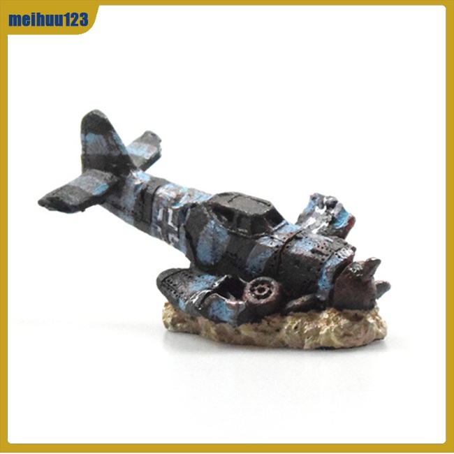 Mei Phụ Kiện Trang Trí Bể Cá Mô Phỏng Máy Bay Bằng Nhựa resin