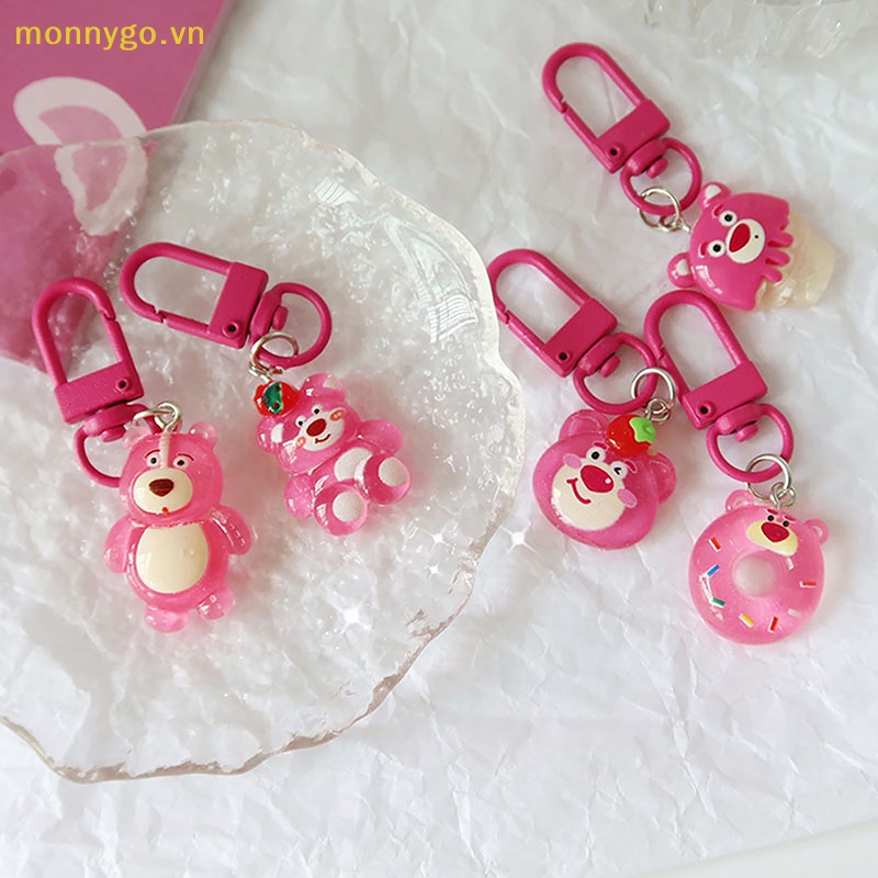 Monnygo Móc Khóa Hình Gấu Dâu Tây Hoạt Hình Dễ Thương vn