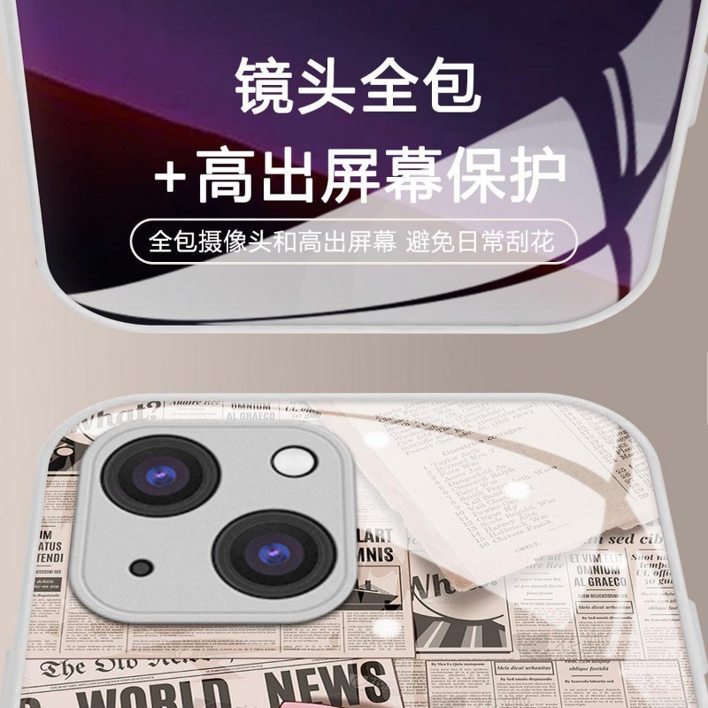 Ốp Điện Thoại Mặt Kính Hình Cô Gái Gắn Nơ Màu Tím / Trắng Cho Iphone 15promax 14 13promax 12 11promax