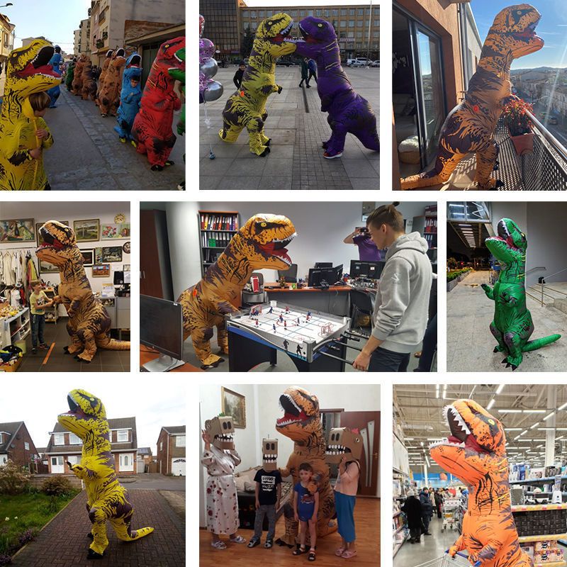Tyrannosaurus Bộ Đồ Hóa Trang halloween Bơm Hơi Hình Khủng Long Vui Nhộn Cho Người Lớn Và Trẻ Em