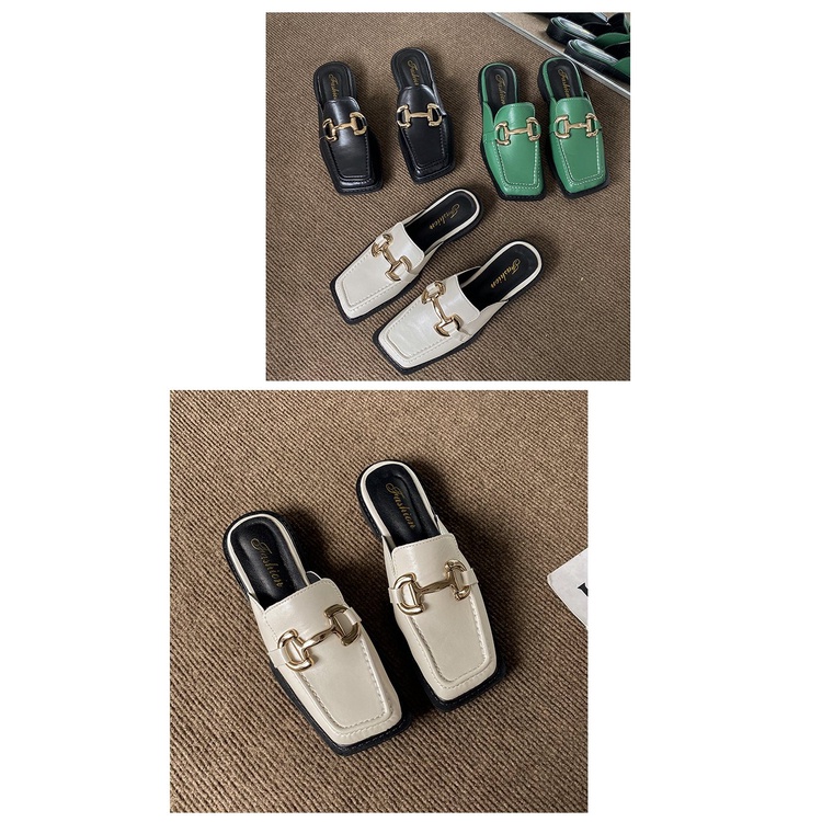 Giày Gót Thấp Mũi Vuông Dày Dặn Thời Trang Hàn Quốc Cho Nữ