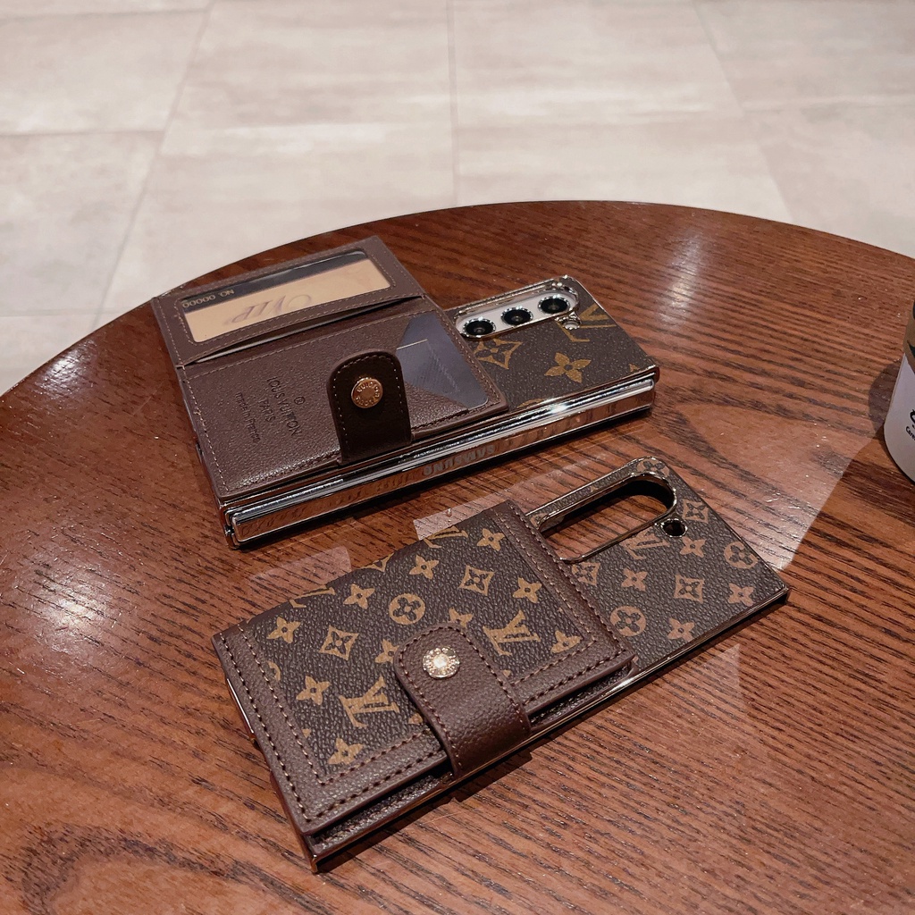 Sang Trọng Ốp Điện Thoại Da pu Gập Gọn Chống Sốc Cho samsung galaxy z fold 3 4 5 5g z fold5