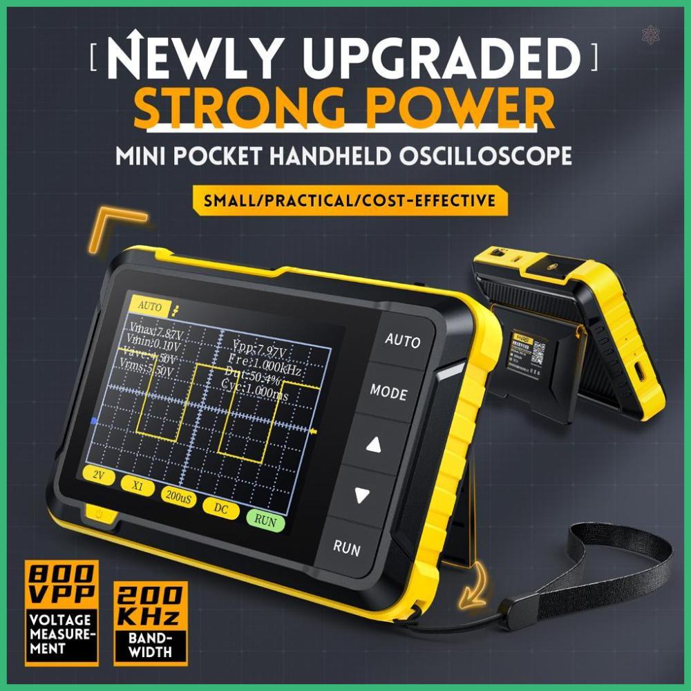 FNIRSI Portable Oscilloscope 400V Voltage Measurement 200KHz Bandwidth 2.5MS/s Real-time Sampling Rate for Electrical Engineering Applications