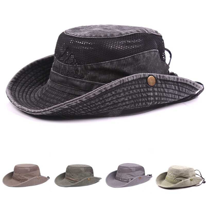 Mũ bucket panama Phong Cách retro Thoáng Khí Cho Nam