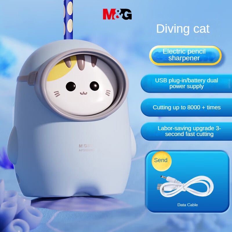 Đồ chuốt bút chì M&G điện tử hai tốc độ hình mèo hoạt hình dành cho học sinh 9