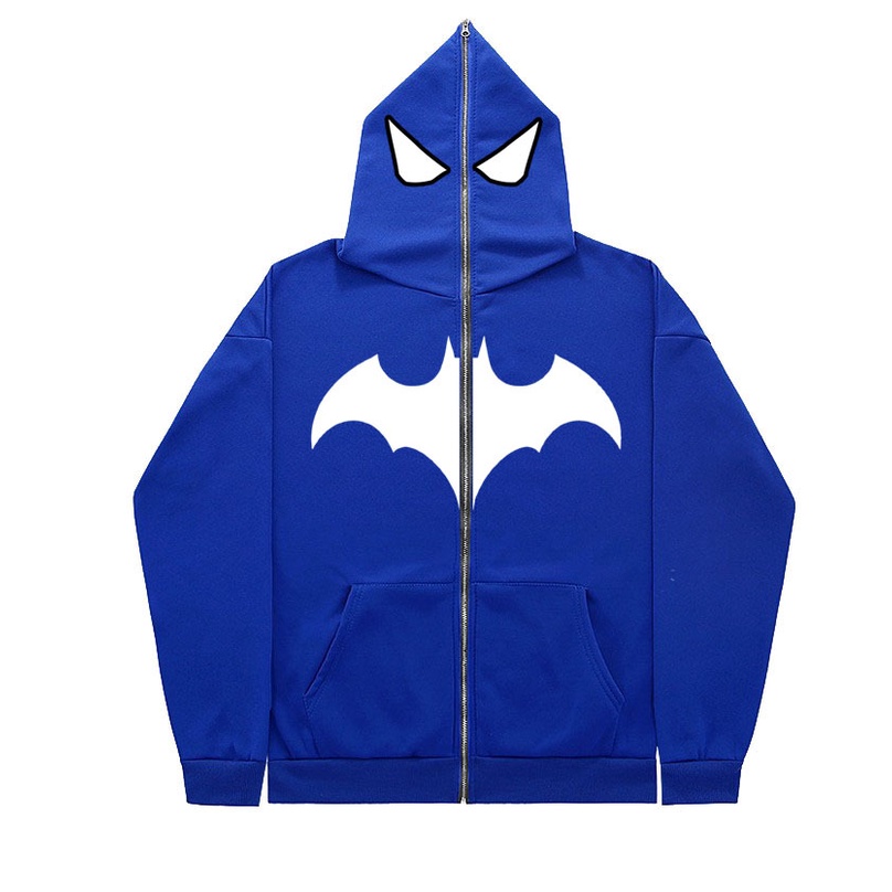 Áo Hoodie Có Khóa Kéo In Hình batman y2k Phong Cách gothic punk Cho Nam Nữ