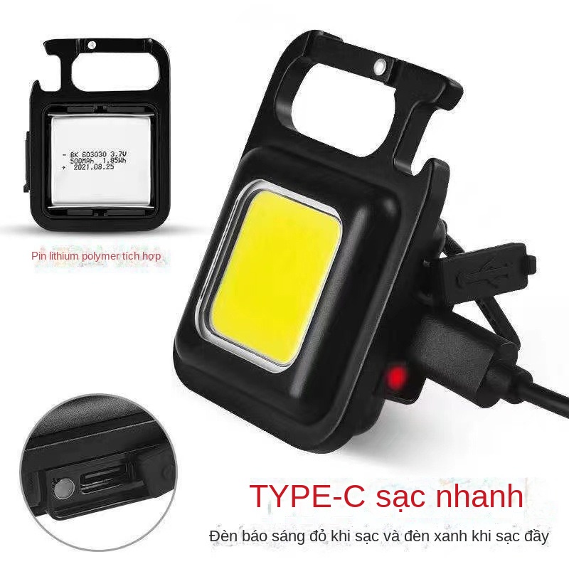 Đèn led mini COB 800 Lumens - đèn led mini siêu sáng Đèn pin siêu sáng có móc khóa đa năng chống nước, sạc hàng loại 1 nhé