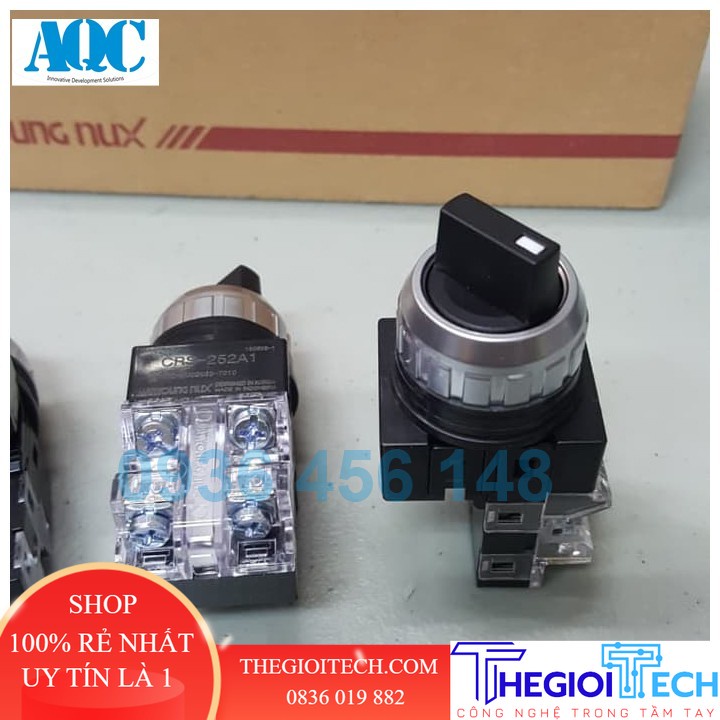 Công tắc xoay 2, 3 vị trí tự giữ cần ngắn Hanyoung Nux CRS-252A1, CRS-253A1 - 2 vị trí