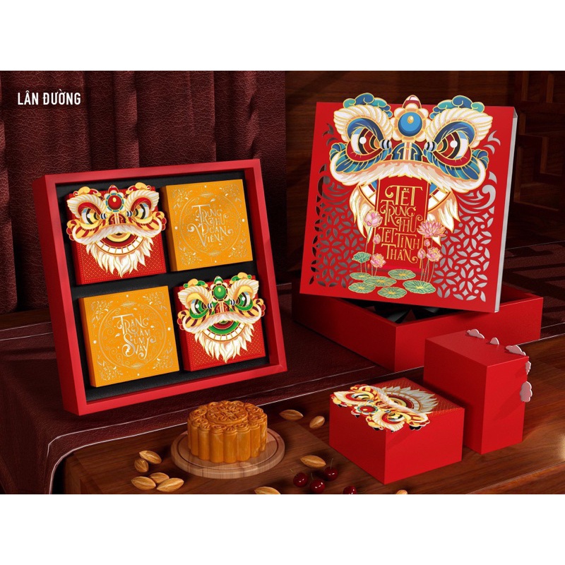 Hộp đựng bánh trung thu 4 bánh 150g - 200g