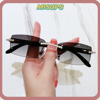 Kính Mát Hình Chữ Nhật Không Gọng Chống Tia uv400 Phong Cách punk Cổ Điển Cho Nam Và Nữ