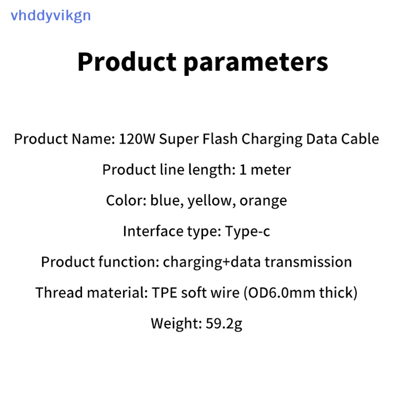 Vhdd Cáp Sạc Nhanh usb c 120w type c Cho Điện Thoại / Xe Hơi vn