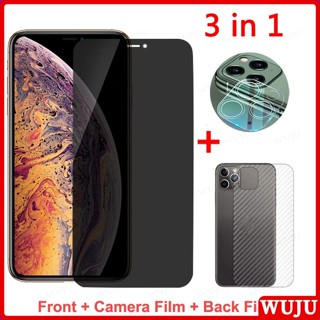  WUJU Kính Cường Lực 3 Trong 1 Chống Nhìn Trộm Bảo Vệ Ống Kính Máy Ảnh Cho iphone 17 11 12 13 14 15 16 pro max plus Air 