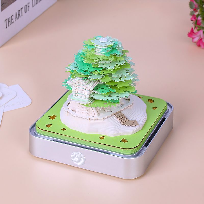 Lịch 3d 24 Tờ Ghi Chú Hình Ngôi Nhà Trên Cây Xinh Xắn