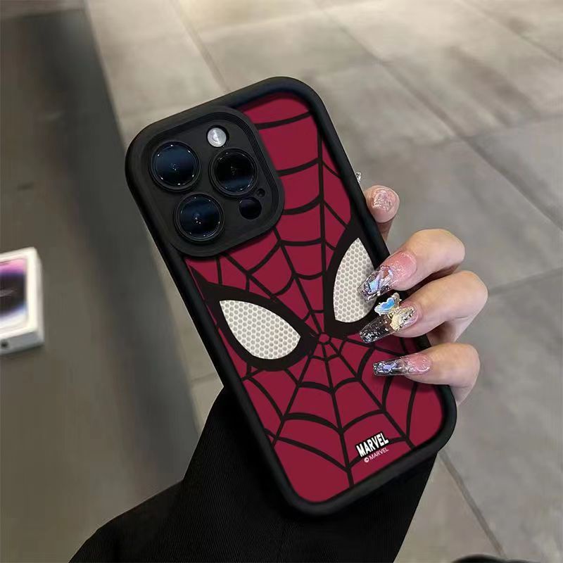 Ốp Điện Thoại Túi Khí Silicon Hình spiderman Màu Tương Phản Cho Iphone 15 13Promax 12 11 7 8