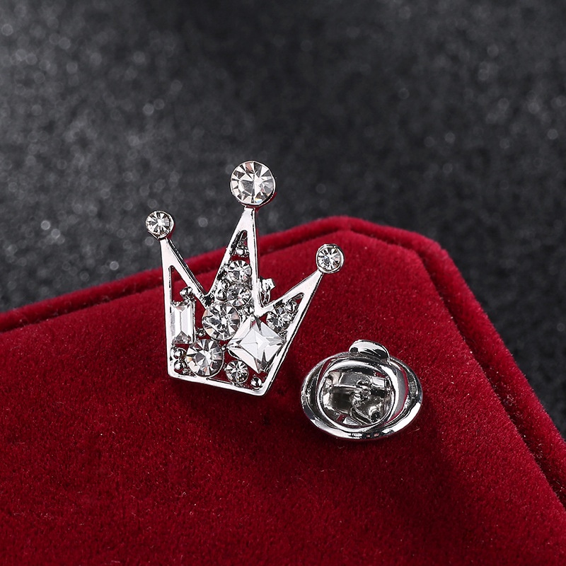 Ghim Cài Áo Hình Vương Miện Đính Đá Thời Trang Cho Nam