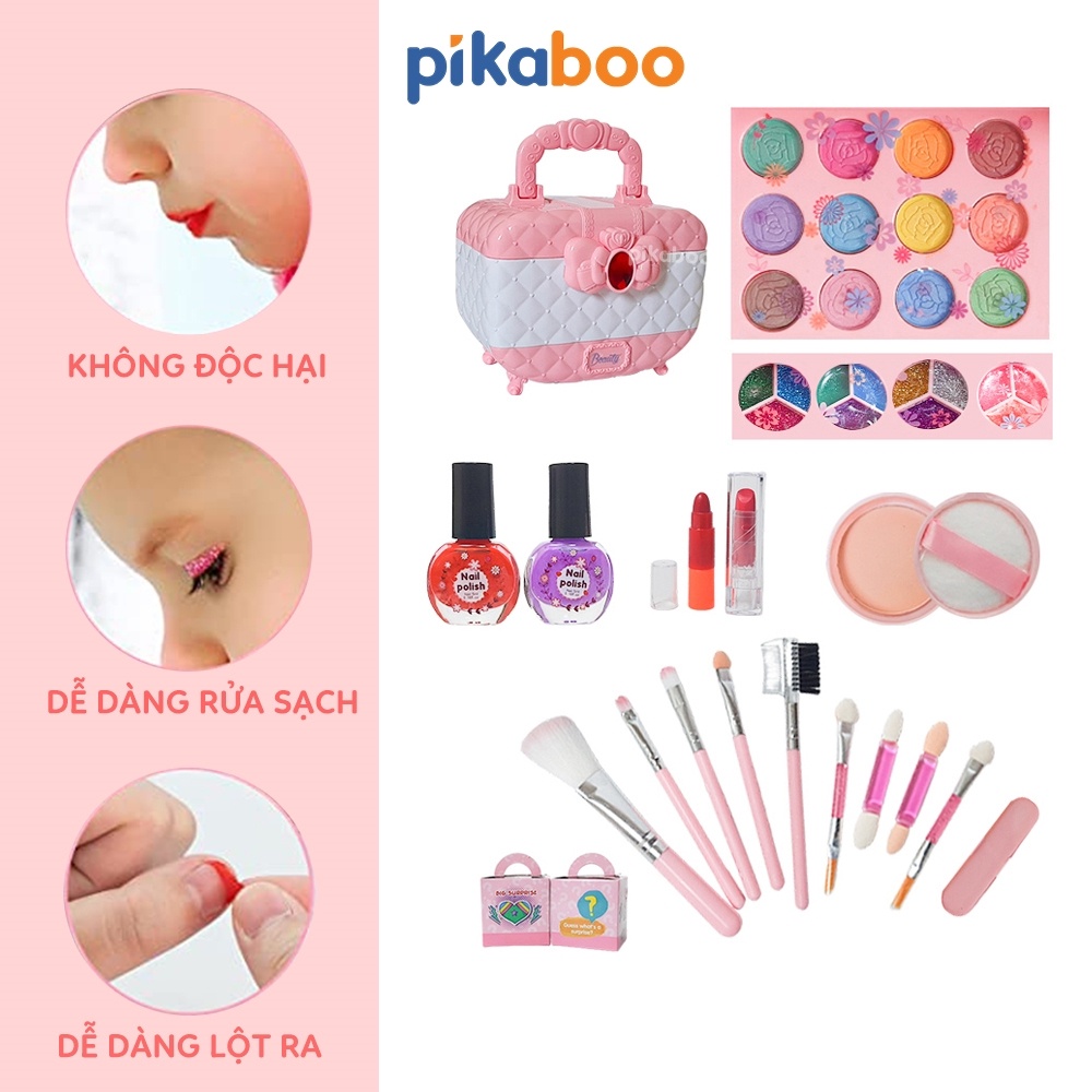 Bộ đồ chơi trang điểm cho bé gái Pikaboo, đồ chơi trang điểm thật cho bé gái màu